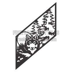 Wolf Forest Triangle Panel Laser Cut Design, Ready to Cut