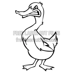 Angry Duck Cartoon Laser Cut File, Ready to Cut