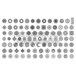 Decorative Mandala Ornament Set for Laser Cutting