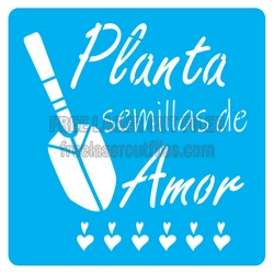 Plant Seeds of Love Stencil Design for Laser Cutting