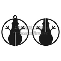 Snowman Christmas Ornament SVG, Ready to Cut for Laser Projects
