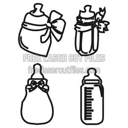 Baby Bottle Laser Cut Designs Bundle, Ready to Cut