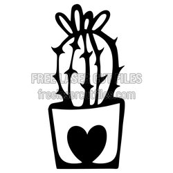 Cactus Wall Decor with Heart Laser Cut File, Ready to Cut
