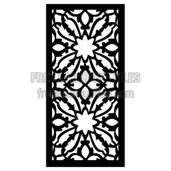 Floral Lattice Door Screen Pattern, Free Laser Cut File