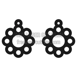 Flower Dangle Earrings Laser Cut File, Ready to Cut
