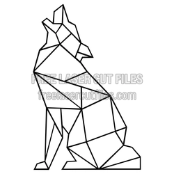 Geometric Polygon Wolf Laser Cut Template
