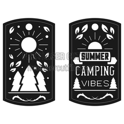 Summer Camping Vibes Keychain Design, Ready to Cut