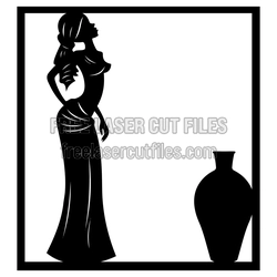 African Woman Silhouette Laser Cut File for DIY Decor