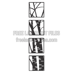 Birch Tree Panel Set Laser Cut File, Ready to Cut Decor