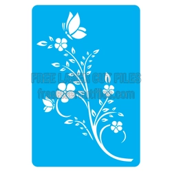 Butterfly Floral Stencil Design for Laser Cutting