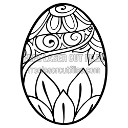 Decorative Easter Egg Clipart for Laser Cutting