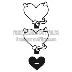 Love Photo Frame Laser Cut File with Heart Accents