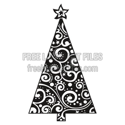 Ornamental Christmas Tree Laser Cut File, Ready to Cut