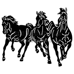 Running Horses Clipart Laser Cut File for CNC Projects