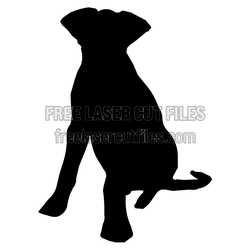 Sitting Dog Silhouette Laser Cut File, Ready to Cut