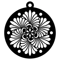 Floral Christmas Ornament Laser Cut File, Ready to Cut
