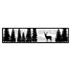 Forest Deer Silhouette Panel Laser Cut File, Ready to Cut