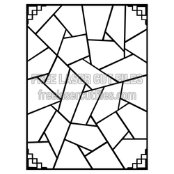 Geometric Door Screen Panel Template for Laser Cutting