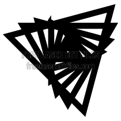Geometric Triangle Wall Clock Design, Laser Ready Template