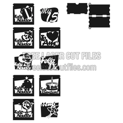 Holiday Photo Box Template with Festive Insert Designs