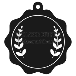 Laurel Medal Frame Laser Cut File, Ready to Cut Decor