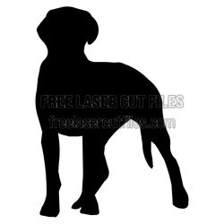 Standing Dog Silhouette Laser Cut File, Ready to Cut