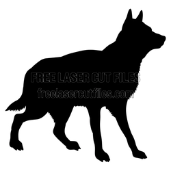 Standing German Shepherd Dog Silhouette Laser Cut File