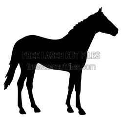 Standing Horse Silhouette Laser Cut File, Ready to Cut