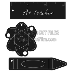 A+ Teacher Laser Cut Keychain Gift Set, Ready to Cut