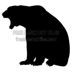 Bear Silhouette Laser Cut File, Ready to Cut Wildlife Design