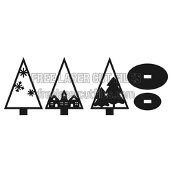 Christmas Tree 3mm Laser Cut Template for DIY Decor