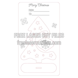 Christmas Tree Wooden Card with Ornament, Ready to Cut