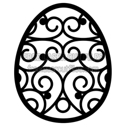 Decorative Egg Pattern Laser Cut Design for Easter Crafts