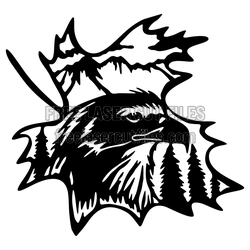 Eagle on Maple Leaf Scene SVG for Laser Cutting