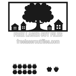 Family Tree Photo Frame Laser Cut File, Free Download