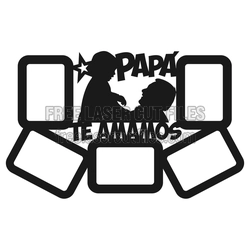 Papa Family Photo Frame Laser Cut Design