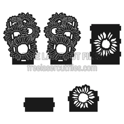 Sunflower Business Card Holder Laser Cut Stand