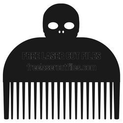 Beard Comb Skull Laser Cut File, Ready to Cut Accessory