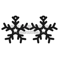 Christmas Snowflake Earrings Laser Cut File, Ready to Cut