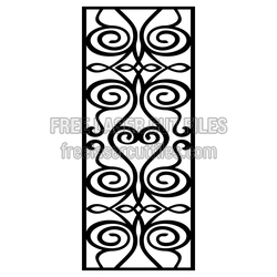 Ornamental Scroll Panel Design for Laser Cutting