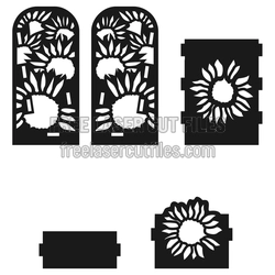 Sunflower Business Card Stand Laser Cut Template