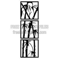 Triple Bamboo Panel Laser Cut Decor Template