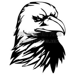 Angry Eagle Head Vector for Laser Cut