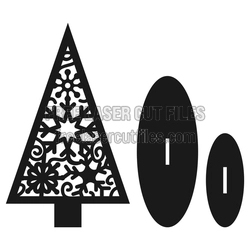 Christmas Mandala Tree Ornament, 3mm Laser Cut File