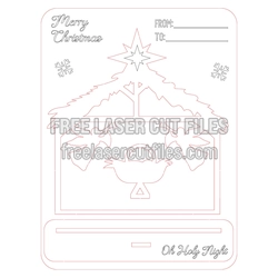 Christmas Wooden Card Holder Laser Cut Design