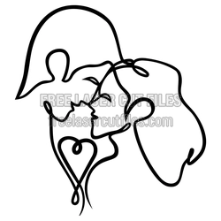 Couple Line Art Decor - Free Laser Cut Love Design