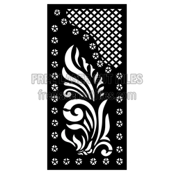 Decorative Floral Door Panel Pattern, Laser Ready Template