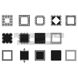 Decorative Openwork Photo Frame Set for Laser Cutting