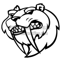 Saber Tooth Tiger Cartoon Vector for Laser Cutting