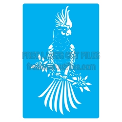Cockatoo Stencil Design, Laser Ready Bird Cut File